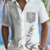 Casual Everyday Bamboo Unsupported Print Art Stretch Large Size Button Cardigan Polyester Hawaiian Shirt HWBN2765233 - Beltina