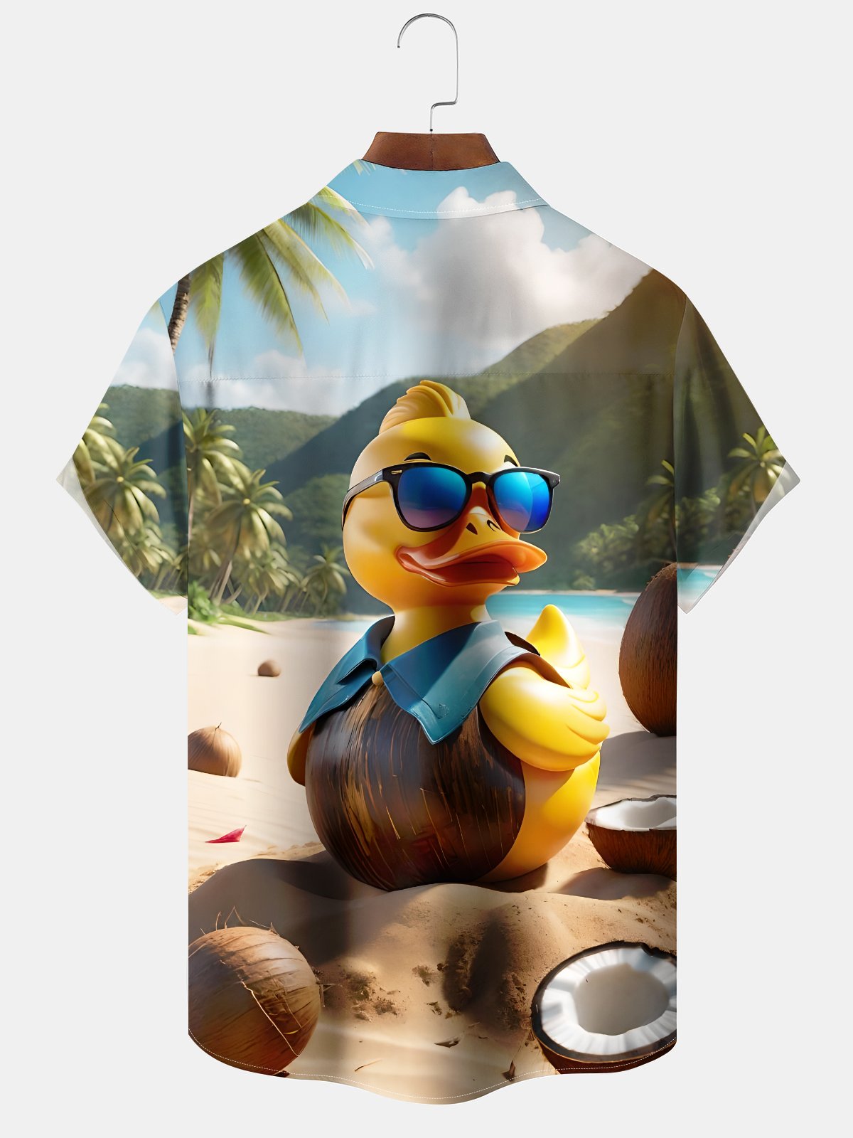 casual-everyday-hawaiian-yellow-duck-print-art-stretch-large-size-button-cardigan-polyester-hawaiian-shirt-2