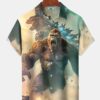 Casual Everyday King Kong Godzilla Print Art Stretch Large Size Button Cardigan Polyester Hawaiian Shirt HWBN2765159 - Beltina