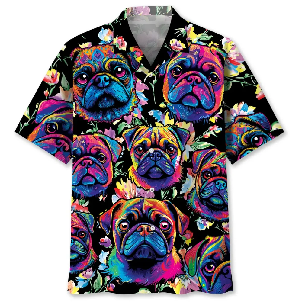 Coloful Pug Art Hawaiian Shirt HWBN2763001 - Beltina