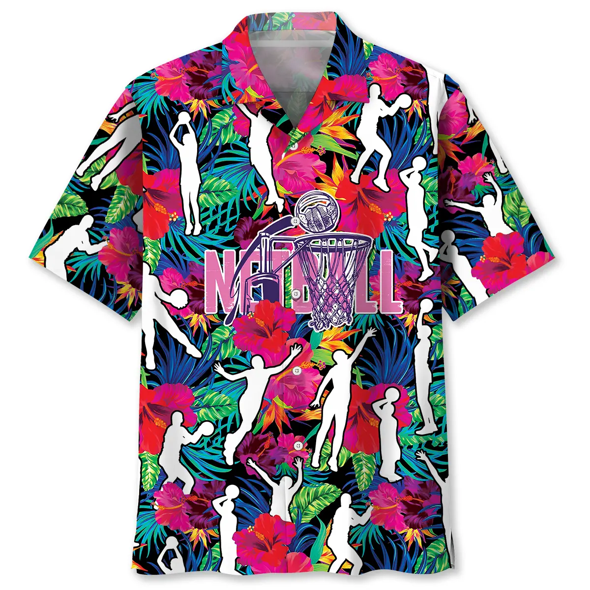 colorful-netball-tropical-hawaiian-shirt