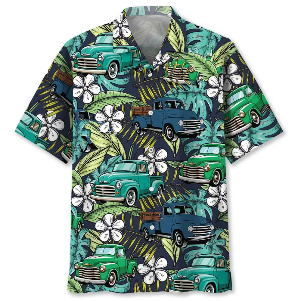 Colorful Vintage Pickup Trucks Hawaiian Shirt HWBN2764896 - Beltina