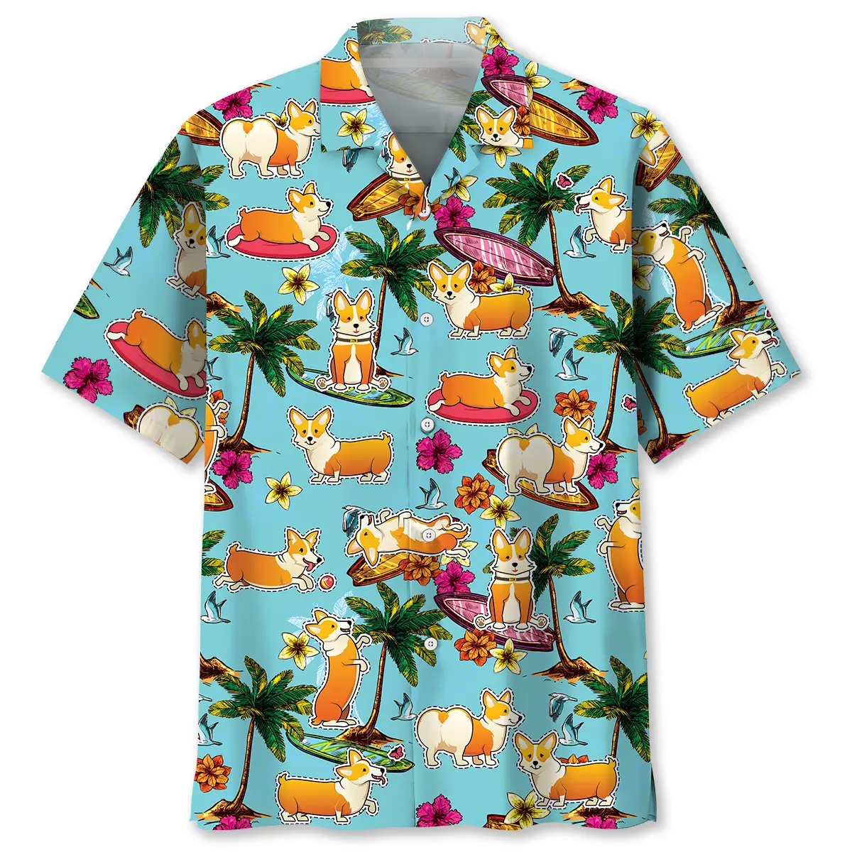 corgi-beach-hawaiian-shirt