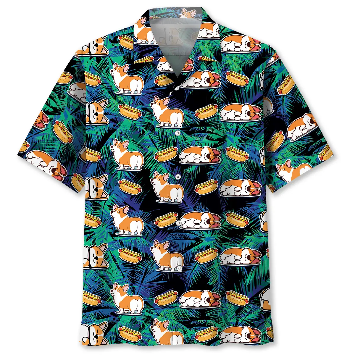 corgi-hotdog-hawaiian-shirt