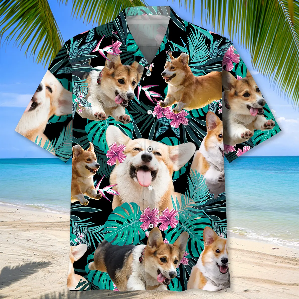 corgi-tropical-flower-hawaiian-shirt-1
