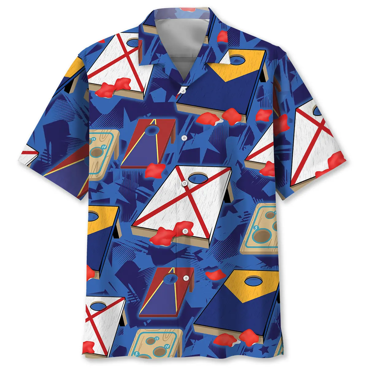 cornhole-blue-usa-hawaiian-shirt
