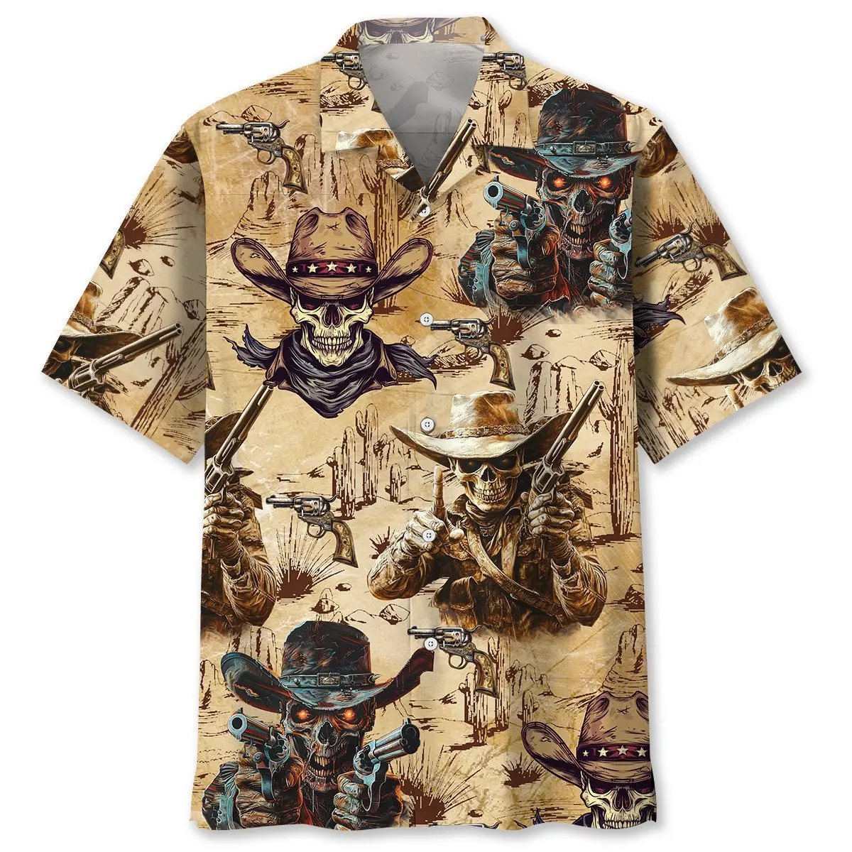 cowboy-skull-fighter-hawaiian-shirt