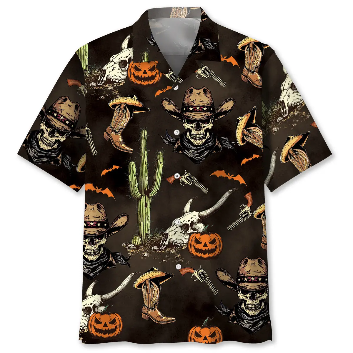 cowboy-skull-halloween-hawaiian-shirt