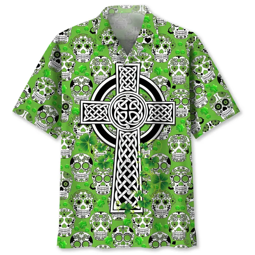 Cross Skull Irish St.Patrick Day Hawaiian Shirt HWBN2762047 - Beltina