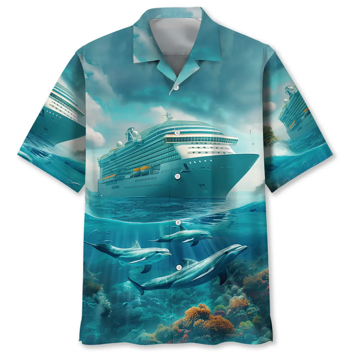 cruise-ship-with-dolphins-art-hawaiian-shirt