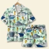 Cruising Duck Palm Tree Pattern Unisex Hawaiian Shirt Aloha Shirt Summer Vibe HWBN2765581 - Beltina