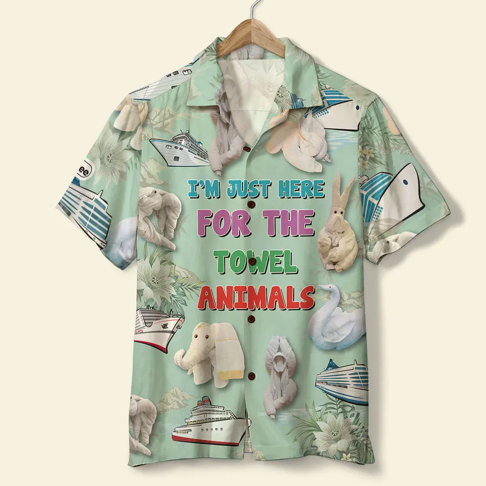 Cruising Unisex Hawaiian Shirt Aloha Shirt Summer Vibe Just Here For The Towel Animals HWBN2765589 - Beltina
