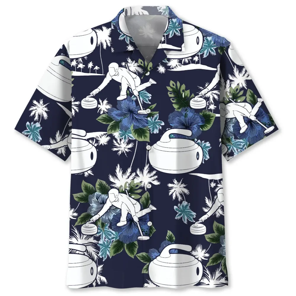Curling Blue Nature Hawaiian Shirt HWBN2763637 - Beltina