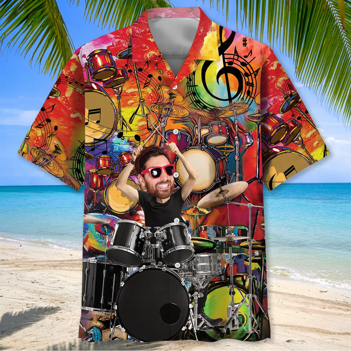 custom-photo-face-vintage-drum-hawaiian-shirt-2