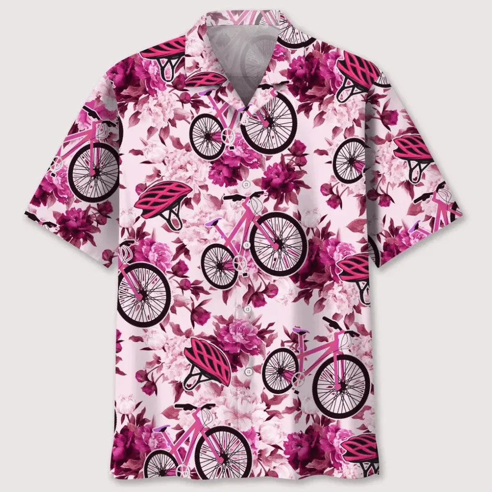 Cycling Pink Flower Hawaiian Shirt HWBN2762229 - Beltina