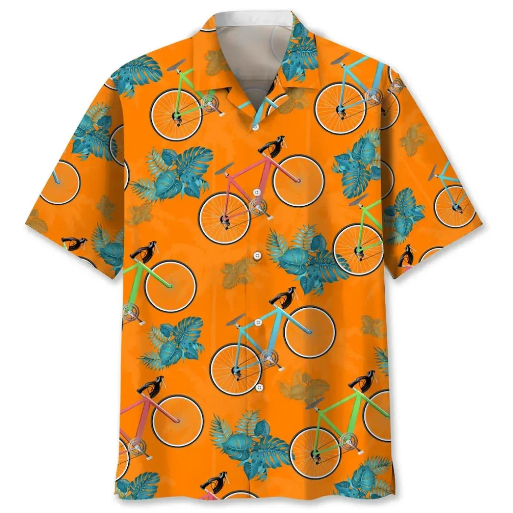 Cycling Tropical Orange Hawaiian Shirt HWBN2762236 - Beltina