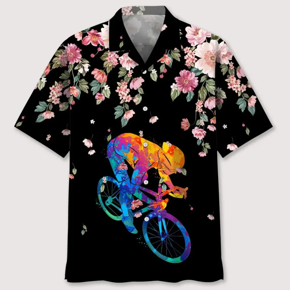 Cycling Watercolors Flower Hawaiian Shirt HWBN2762241 - Beltina
