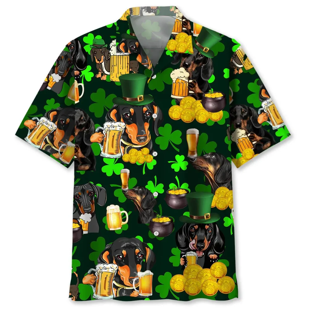 Dachshund Beer Irish St.Patrick Day Hawaiian Shirt HWBN2762028 - Beltina