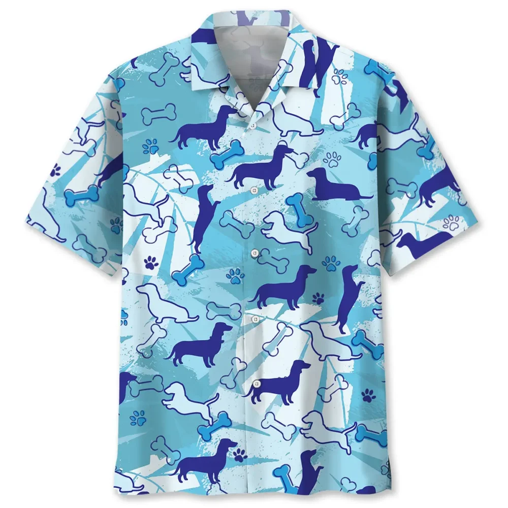 Dachshund Blue Hawaiian Shirt HWBN2762854 - Beltina
