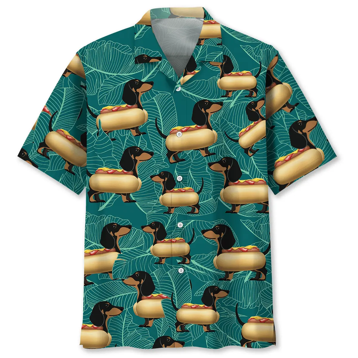 dachshund-hot-dog-hawaiian-shirt