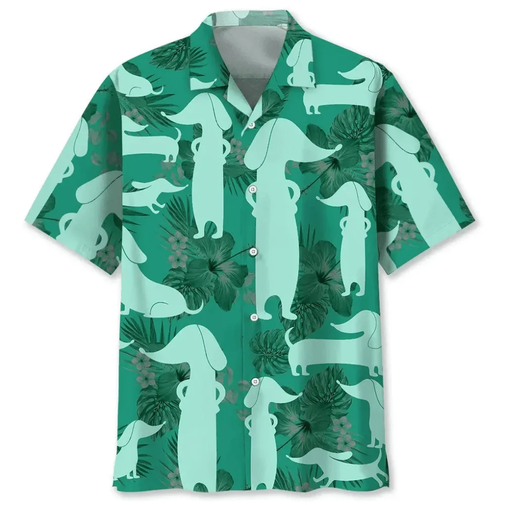 Dachshund Kelly Green Hawaiian Shirt HWBN2762137 - Beltina
