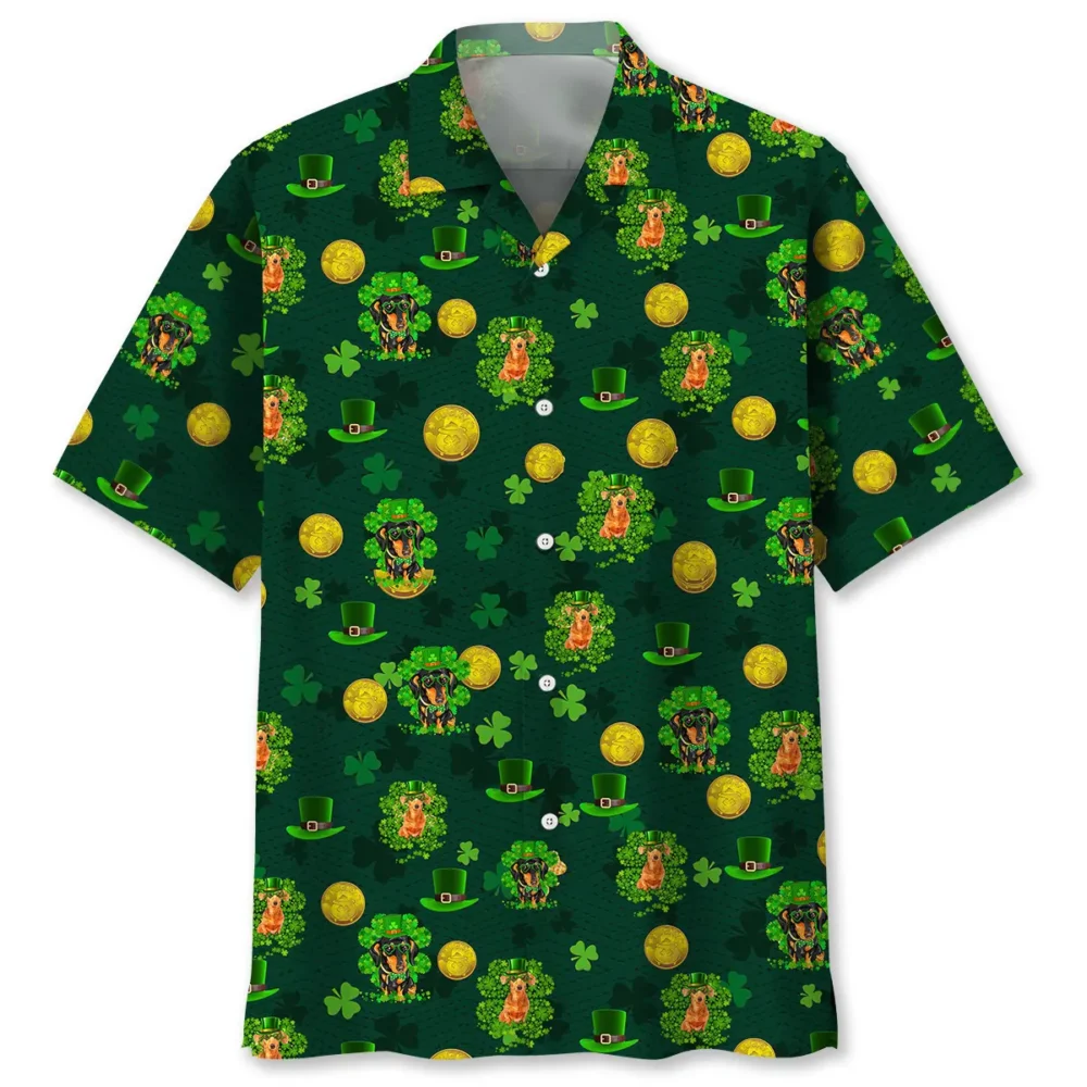 Dachshund Lucky Irish St.Patrick Day Hawaiian Shirt HWBN2762029 - Beltina