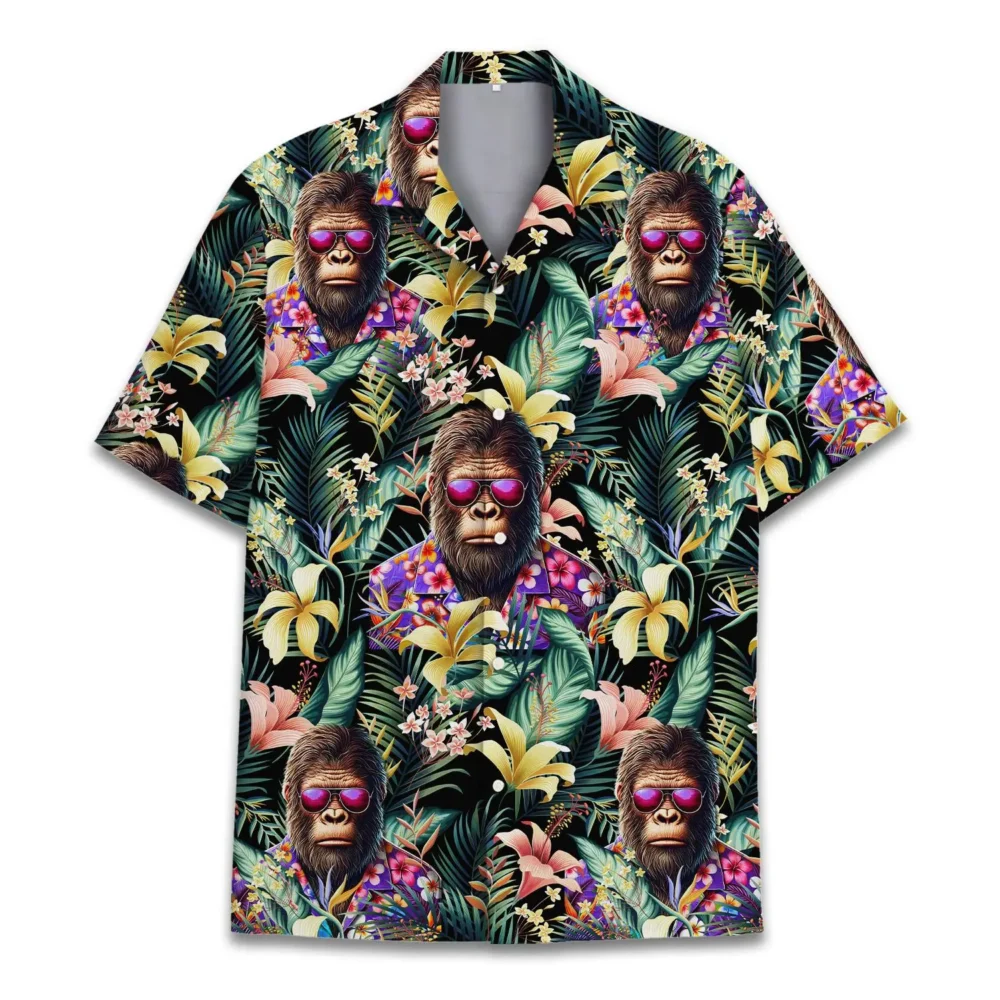 Tropical Bigfoot Unisex Hawaiian Shirt Aloha Shirt HWBN2765693 - Beltina