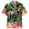 Dinosaur Tropical Flowers Hawaiian Shirt HWBN2763959 - Beltina