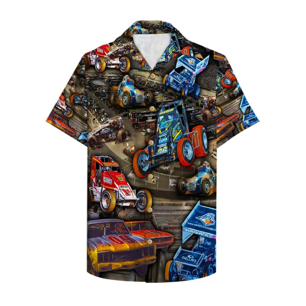 Dirt Track Racing Unisex Hawaiian Shirt Aloha Shirt Summer Vibe HWBN2765630 - Beltina