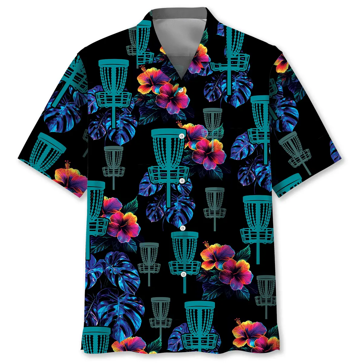 disc-golf-hibiscus-flower-hawaiian-shirt