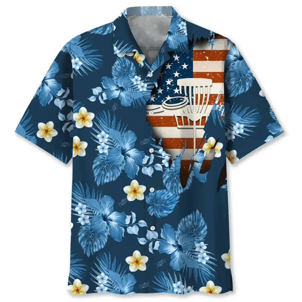 Disc Golf Usa Blue Tropical Hawaiian Shirt HWBN2762270 - Beltina
