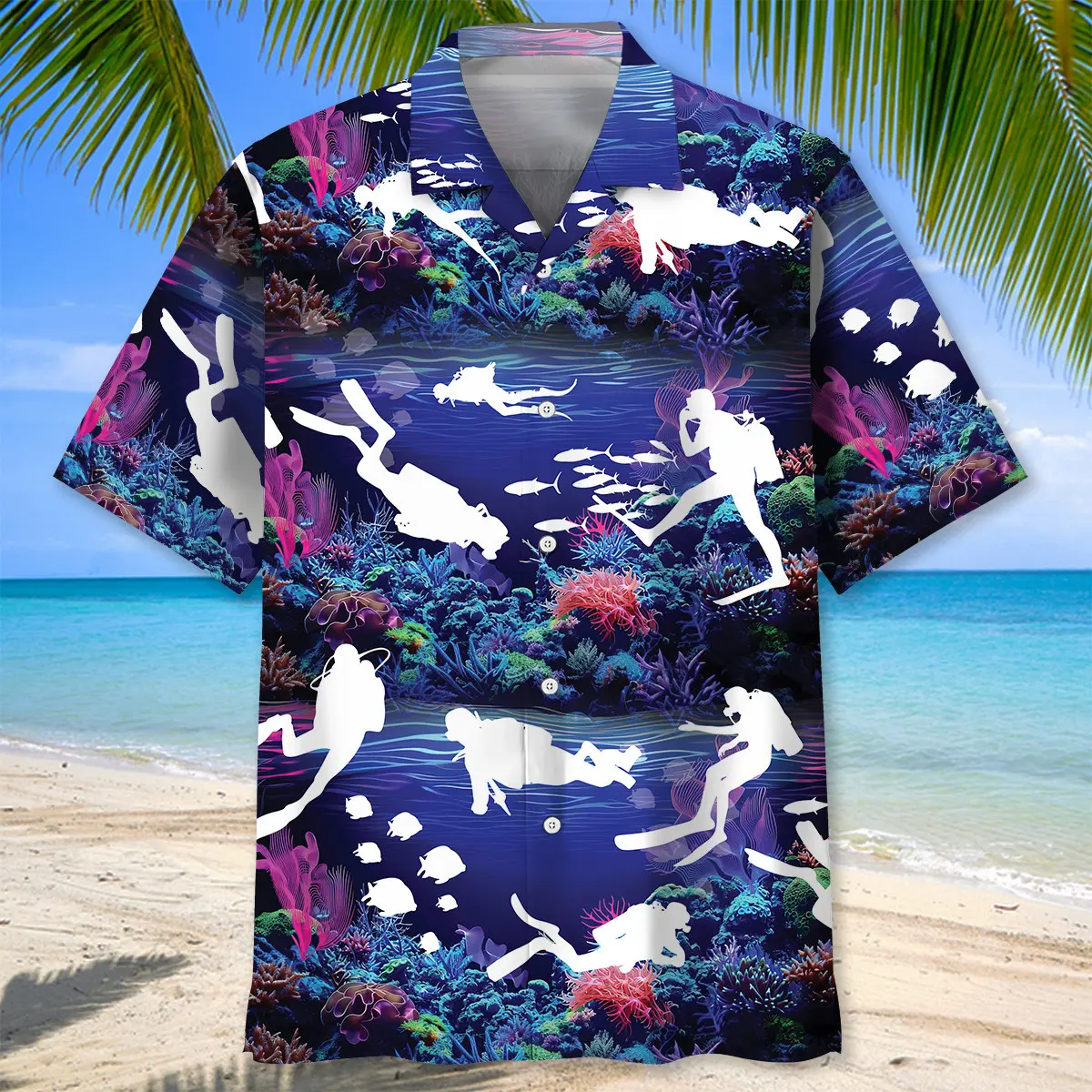 diving-with-neon-coral-ocean-hawaiian-shirt-1