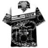 Drum Black & White Hawaiian Shirt HWBN2763490 - Beltina