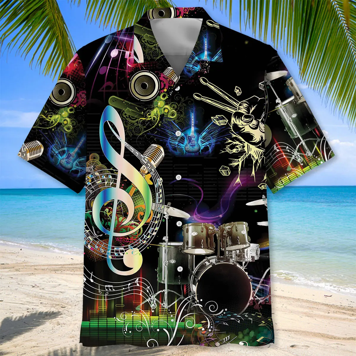 drum-neon-light-hawaiian-shirt-1