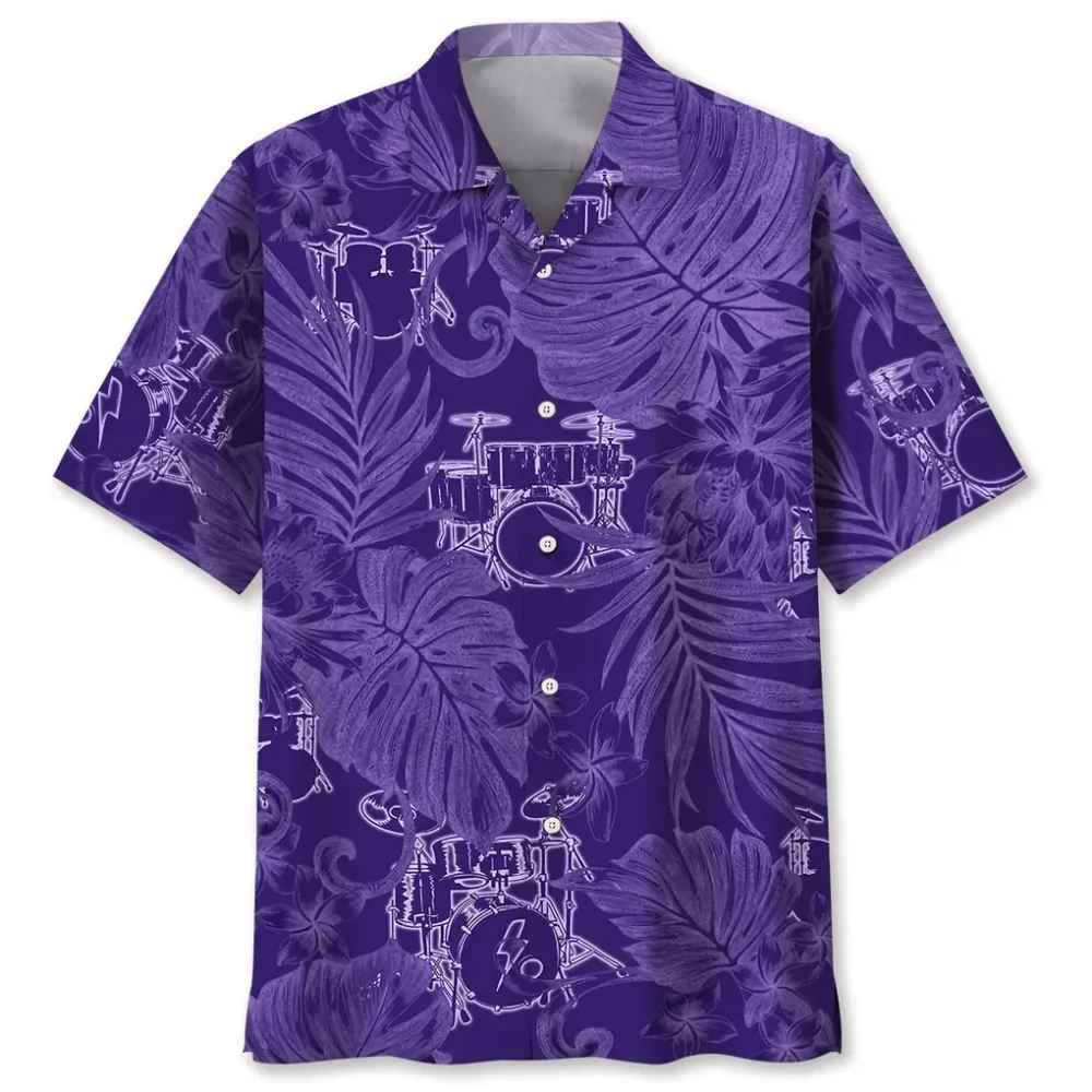 Drum Purple Tropical Hawaiian Shirt HWBN2762447 - Beltina