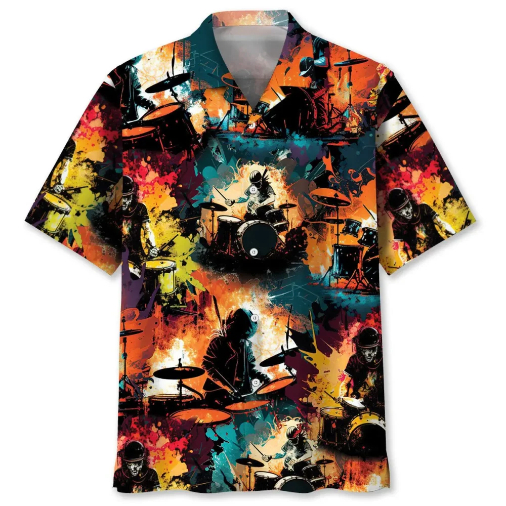 Drum Watercolor Hawaiian Shirt HWBN2762731 - Beltina