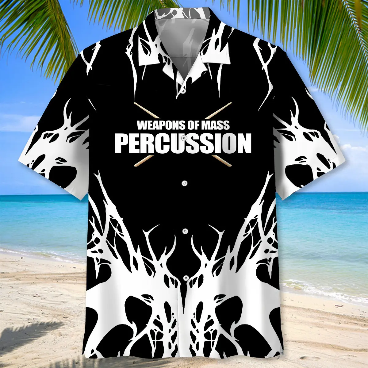 drum-weapons-black-white-hawaiian-shirt-1
