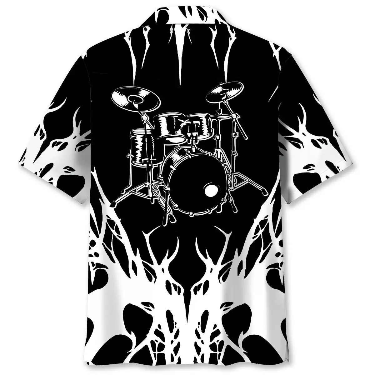 drum-weapons-black-white-hawaiian-shirt-2