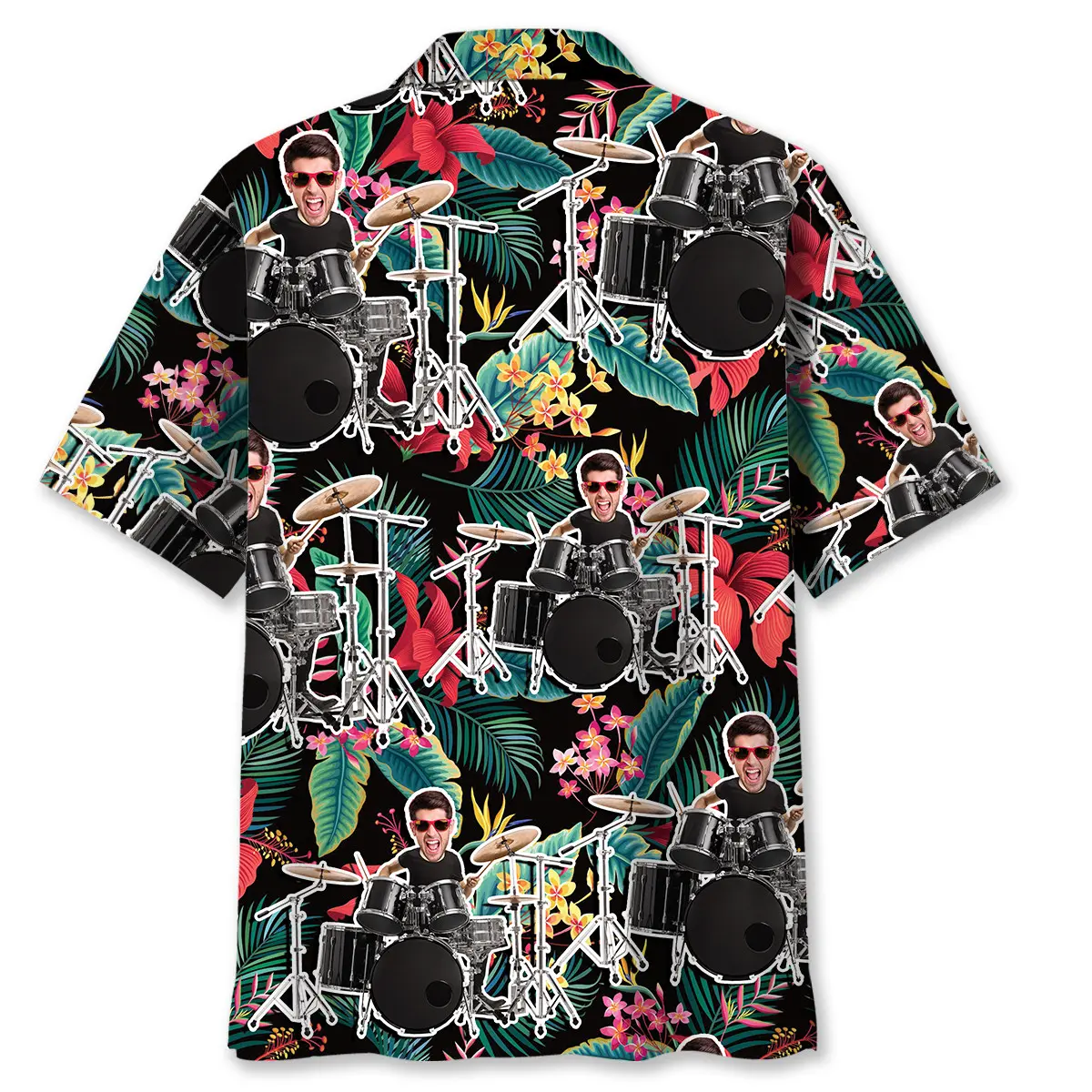 drummer-tropical-custom-photo-hawaiian-shirt-2