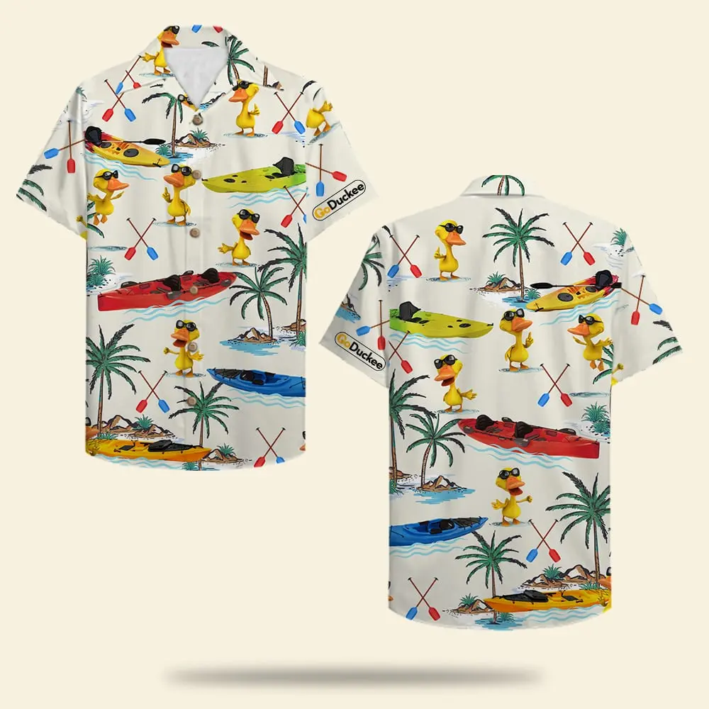 Duck Kayak Boat Pattern Unisex Hawaiian Shirt Aloha Shirt HWBN2765668 - Beltina