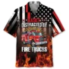 Easily Distracted By Fire Trucks Hawaiian Shirt HWBN2764448 - Beltina