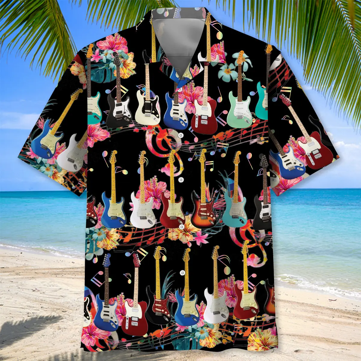 electric-guitar-flower-hawaiian-shirt-1