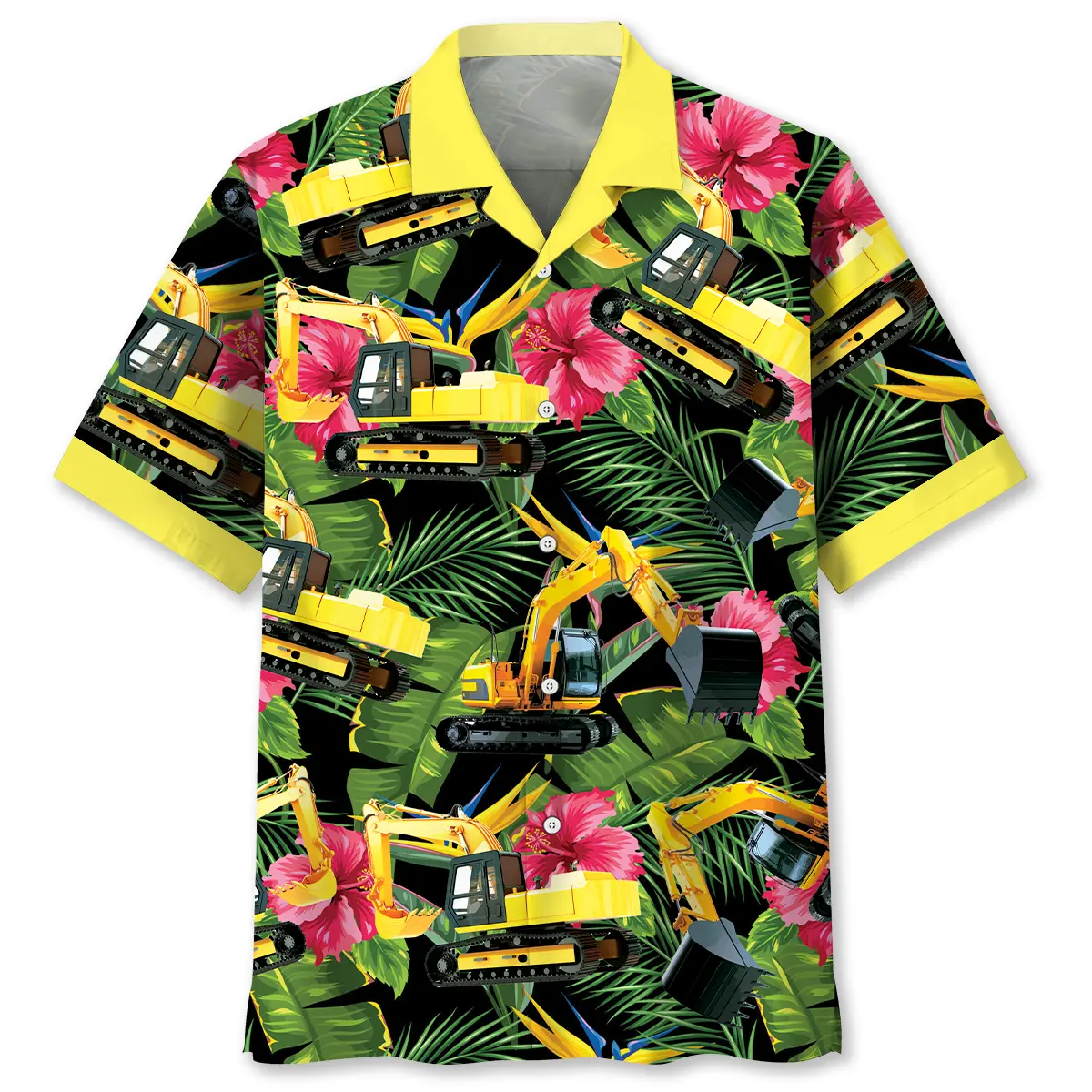 excavator-tropical-hawaiian-shirt