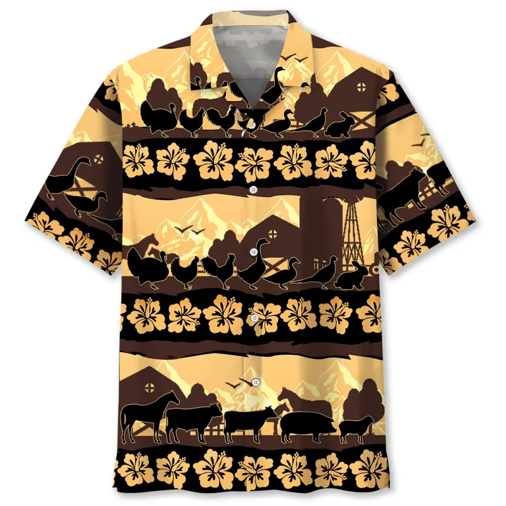 Farm Animals Tropical Hawaiian Shirt HWBN2762986 - Beltina