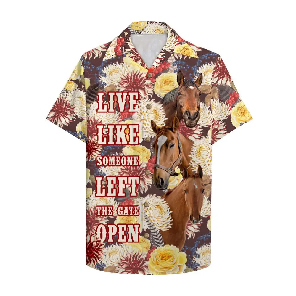 Farmer Unisex Hawaiian Shirt Aloha Shirt Summer Vibe - Live like someone left the gate open HWBN2765623 - Beltina
