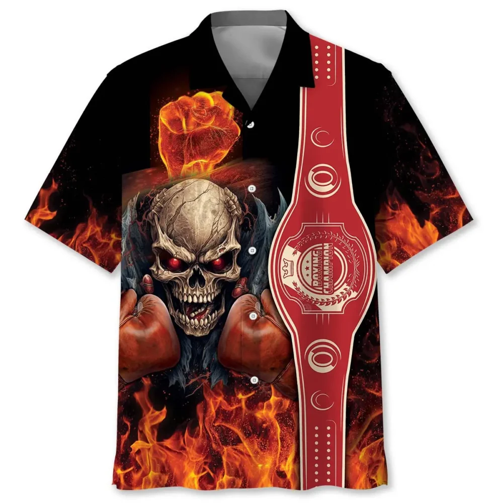 Fire Skull Boxing Hawaiian Shirt HWBN2762983 - Beltina