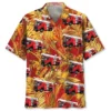 Fire Truck Tropical Orange Hawaiian Shirt HWBN2763730 - Beltina