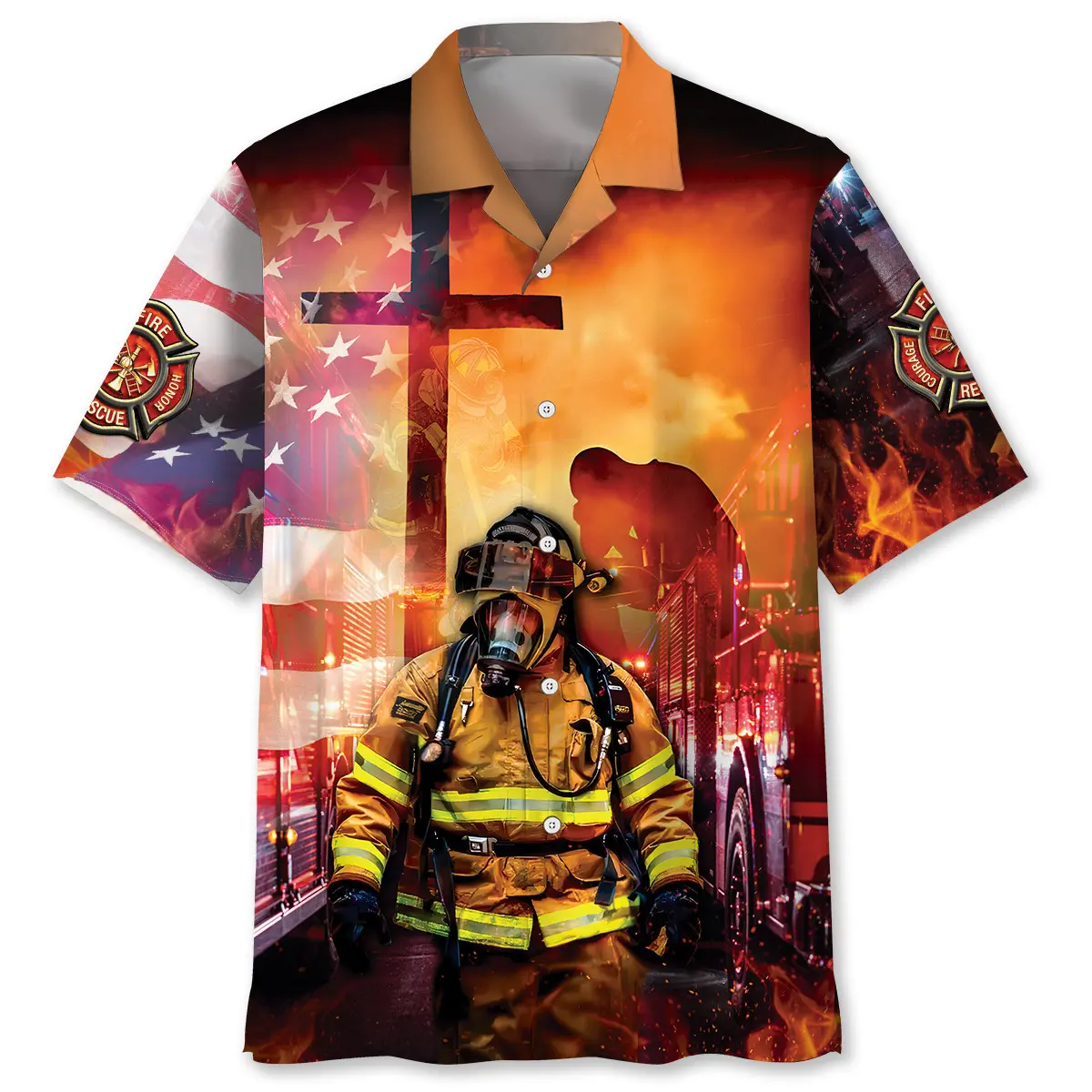 firefighter-brave-hawaiian-shirt