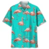 Flamingo Blue Hawaiian Shirt HWBN2762701 - Beltina