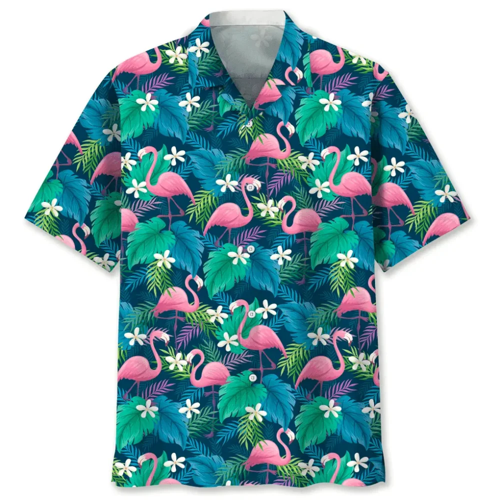 Flamingo Green Hawaiian Shirt HWBN2762705 - Beltina
